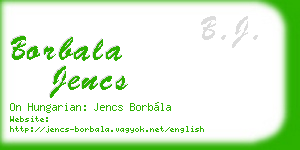 borbala jencs business card